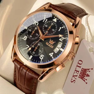 Luxury Leather Quartz Waterproof Watch