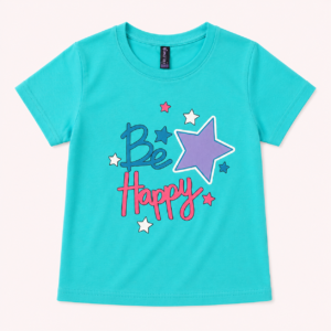 FREELINE Girls Printed T-Shirt Aqua Blue | Size 34 (85 CM)