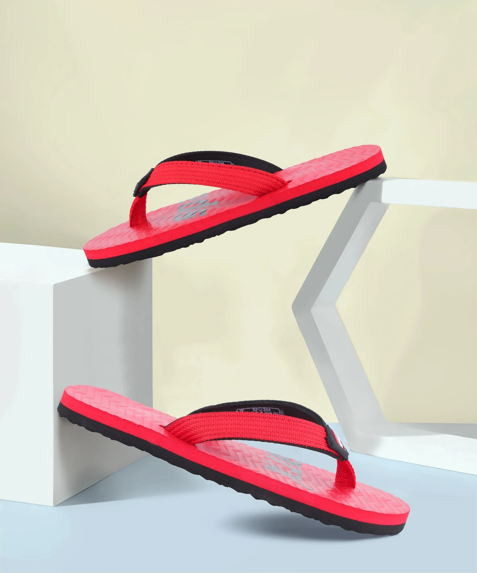 Sparx Men's Comfort Flip Flops | Red Casual Slippers | Lightweight Daily Wear Thong Sandals
