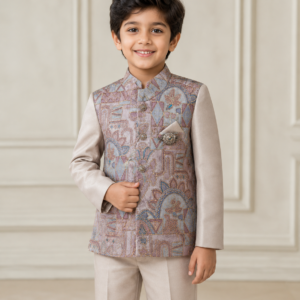 Boys Premium Indo Western Ethnic Suit Set | Designer Waistcoat with Kurta & Pant | Party Wear for Kids