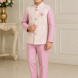 Boys Premium Indo Western Ethnic Wear Set | Designer Waistcoat with Kurta & Pant | Party Wear for Kids