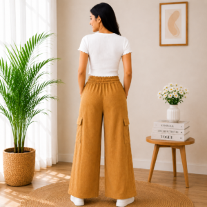Girls Textured Wide Leg Palazzo Pants | Cotton Blend