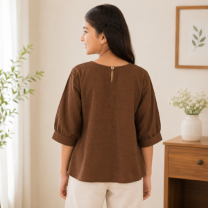 Girls Embroidered Cotton Blend Top