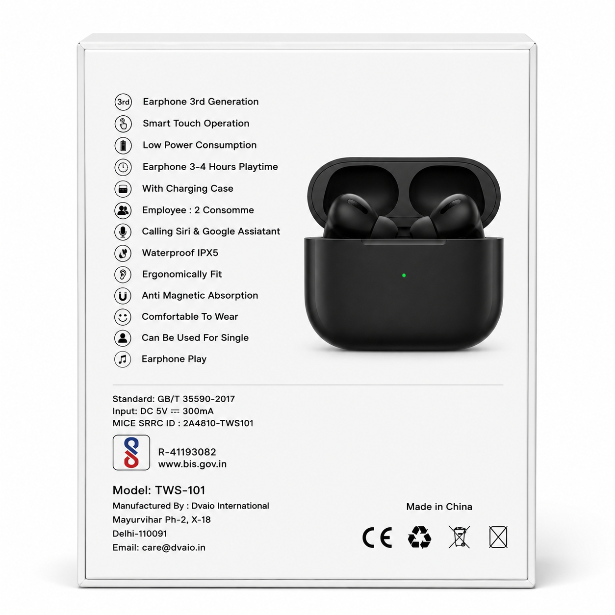 ANC TWS-101 Bluetooth Wireless Earbuds - Image 3
