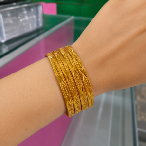 Gold Plated Designer Bangles Set for Women (Set of 4)
