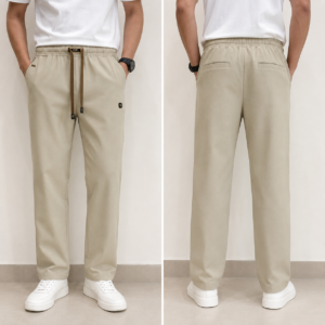 Men's Casual Elastic Waist Straight Fit Trouser
