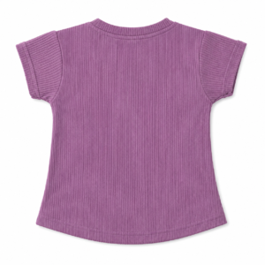 Girls Lavender Ribbed Top – Warm Family Print