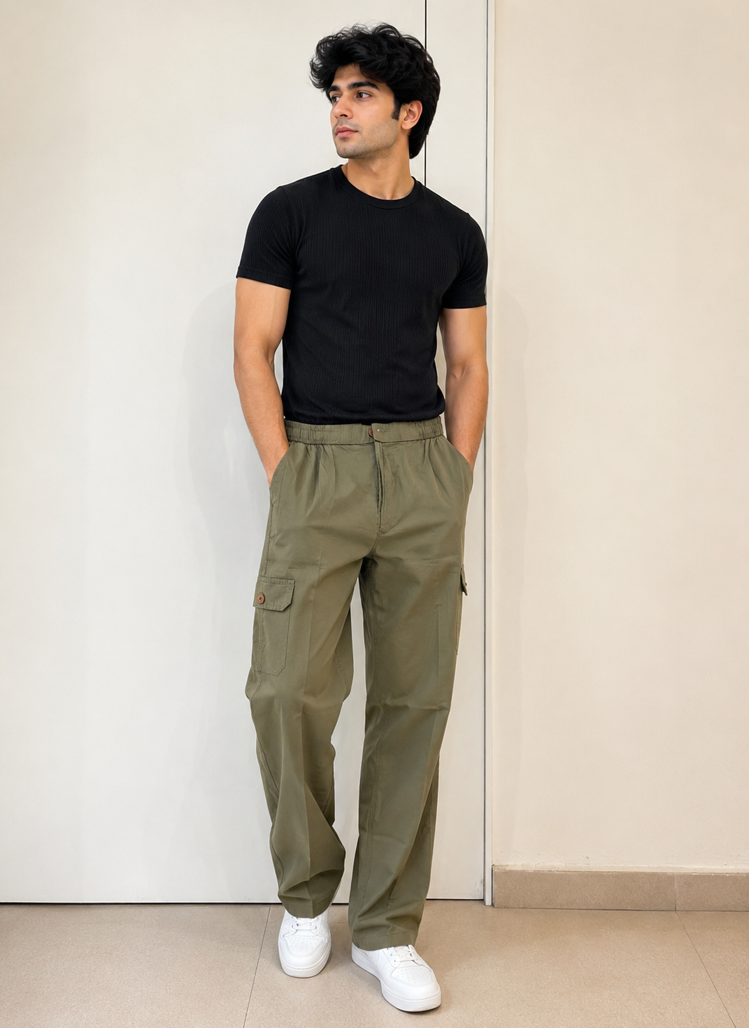 Thunder-9 Men's Olive Green Cargo Pant