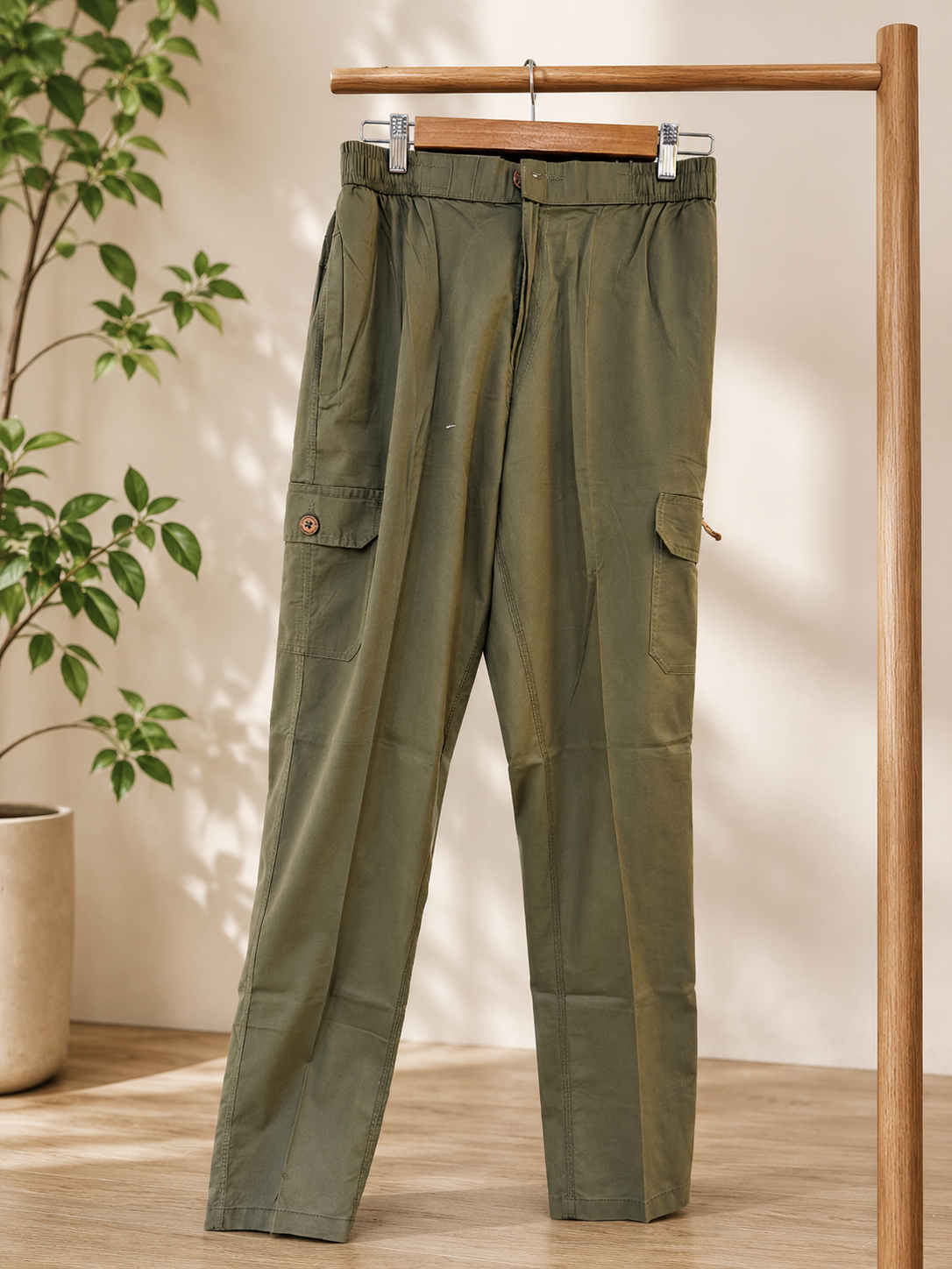 Thunder-9 Men's Olive Green Cargo Pant - Image 2