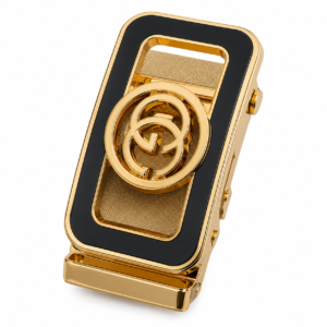 Premium Men's Automatic Buckle Leather Belt – Black & Gold