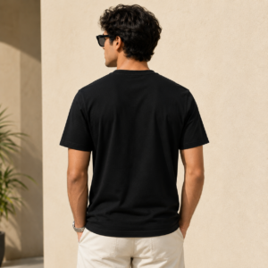 PRADA Milano Men's Premium Black Round Neck T-Shirt
