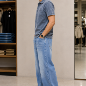 Men's Light Blue Baggy Fit Denim Jeans