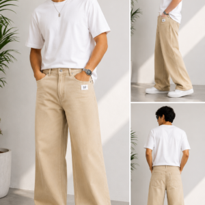 GAP Men's Beige Baggy Fit Denim Jeans