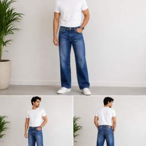 Nostrum Men's Ankle Fit Blue Denim Jeans