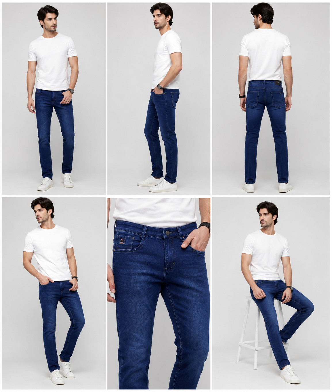 FLU Jeans Men's Narrow Fit Dark Blue Denim