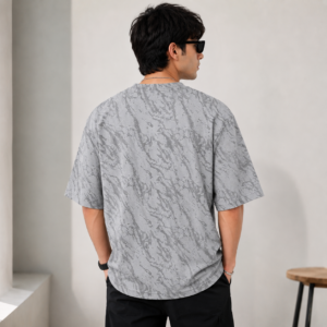 Armani Exchange A|X Men's Grey Printed Oversized T-Shirt (XL)