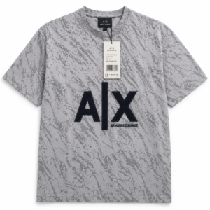 Armani Exchange A|X Men's Grey Printed Oversized T-Shirt (XL)