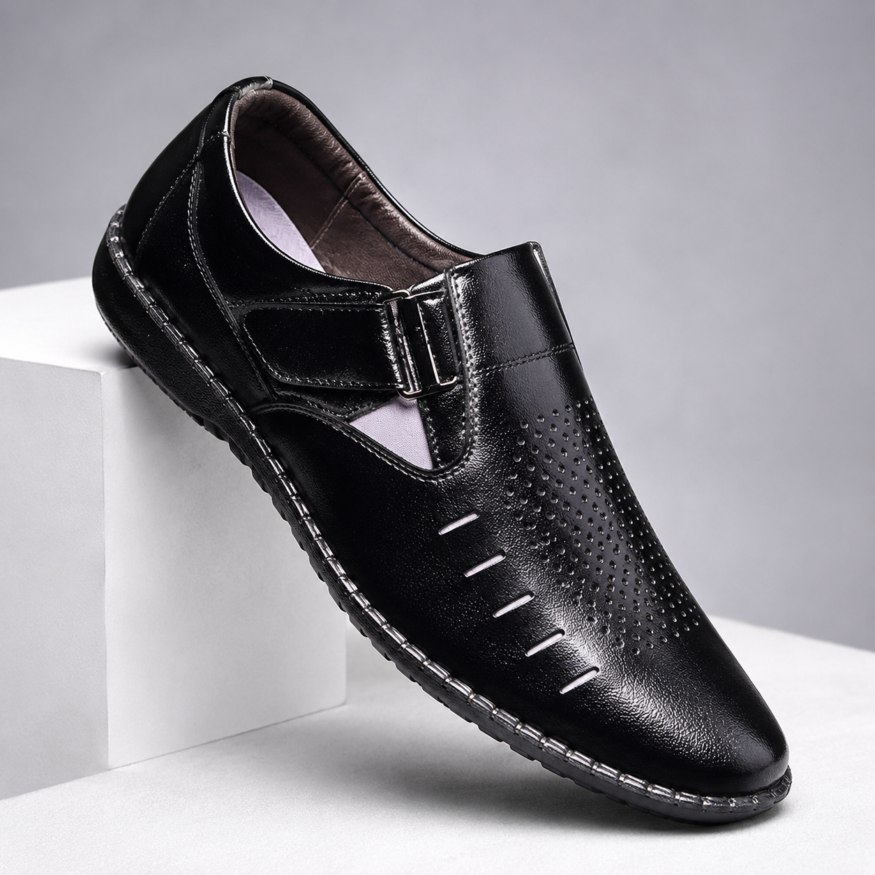 K-Green Men's Black Casual Slip-On Shoes | Lightweight Comfort Loafers for Daily Wear - Image 2