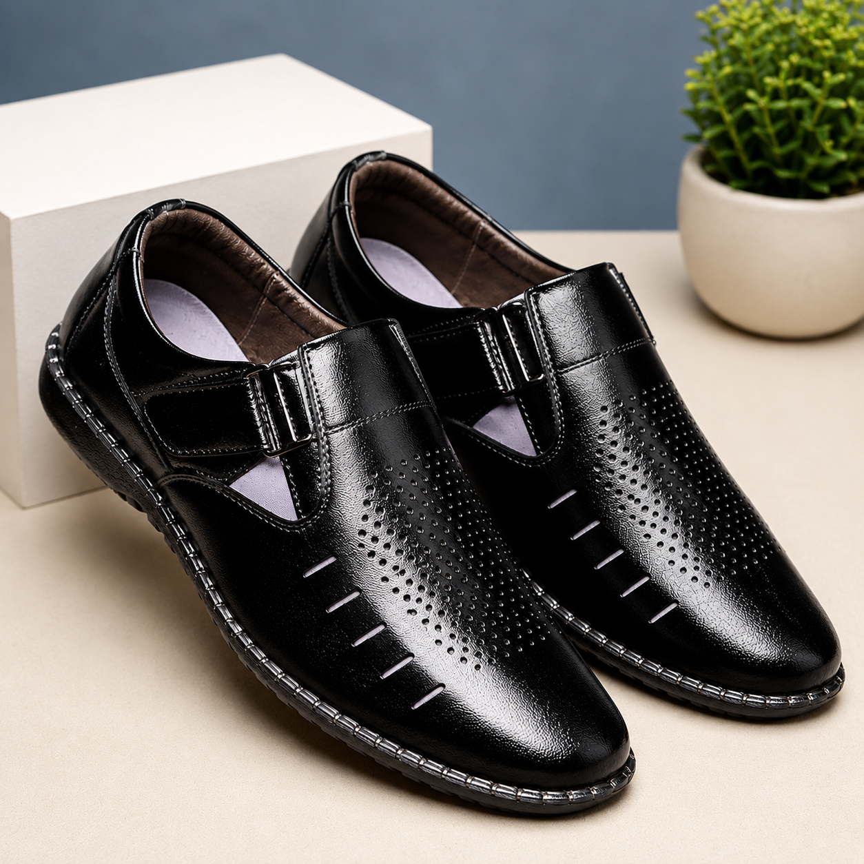 K-Green Men's Black Casual Slip-On Shoes | Lightweight Comfort Loafers for Daily Wear