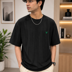 Men's Textured Oversized Half Sleeve T-Shirt