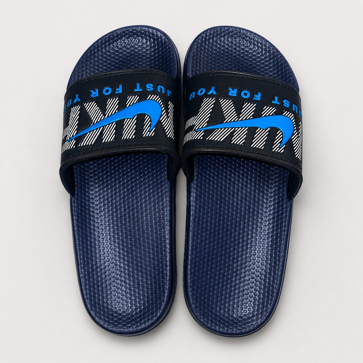 Men's Navy Blue Comfort Slides | Lightweight Anti-Slip Bathroom & Casual Slippers | Daily Wear Slide Sandals