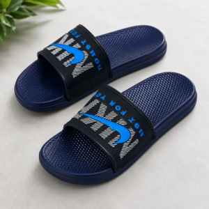 Men's Navy Blue Comfort Slides | Lightweight Anti-Slip Bathroom & Casual Slippers | Daily Wear Slide Sandals