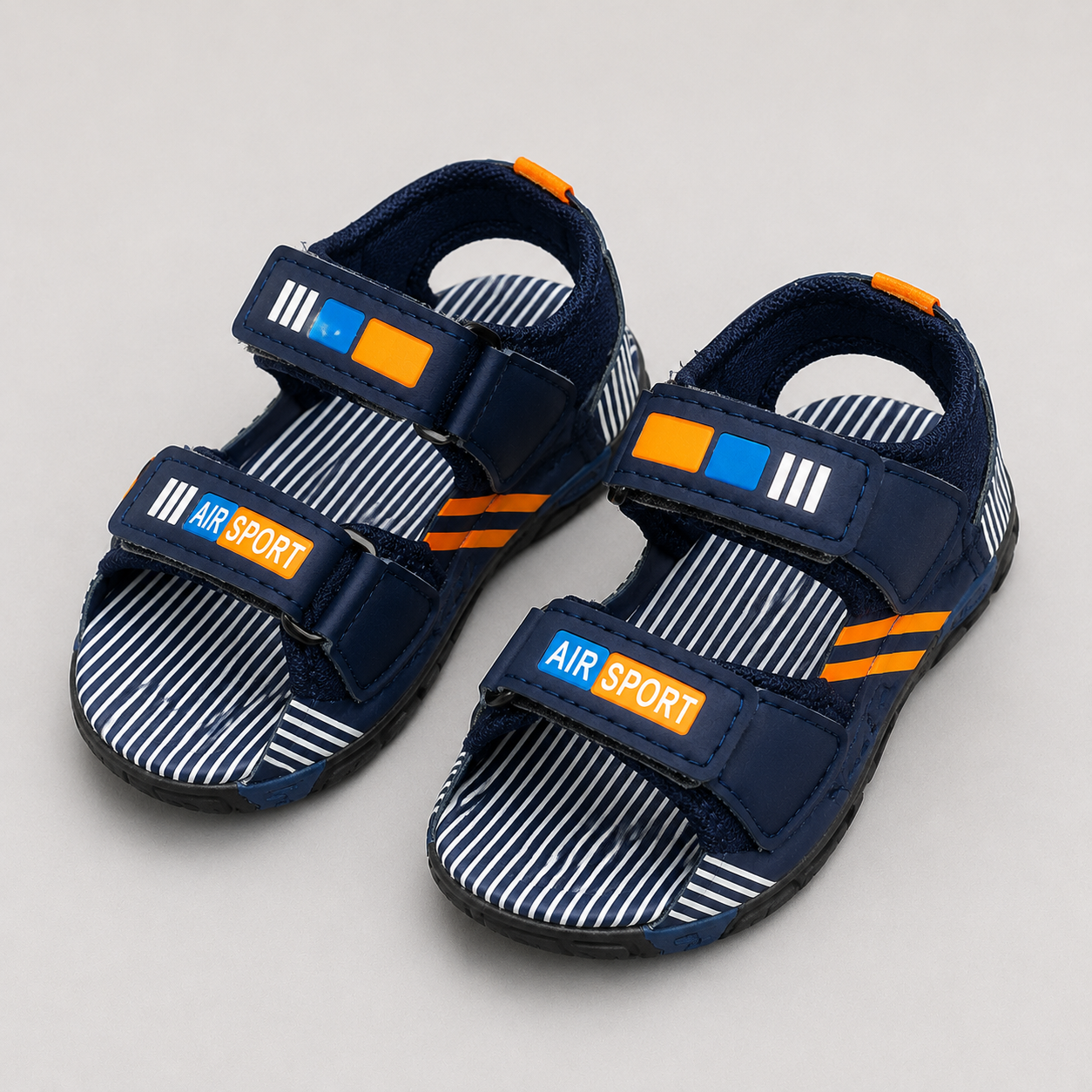 Kids Sports Sandals for Boys | Navy Blue Velcro Sandals | Lightweight Outdoor & Casual Sandals