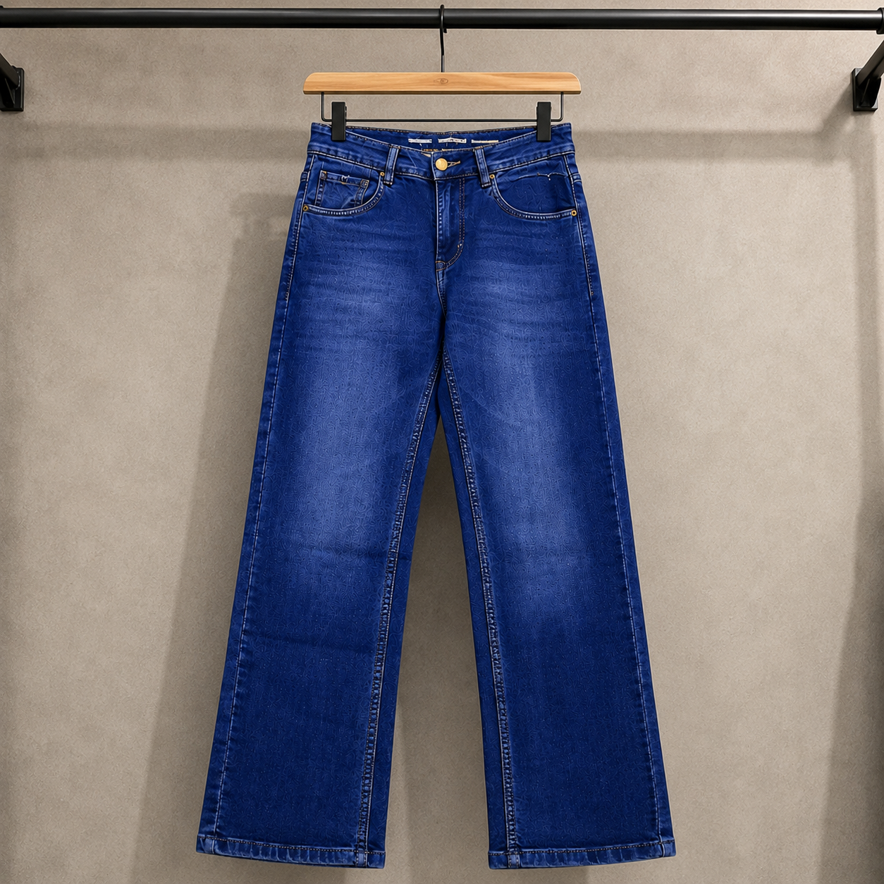Men's Wide Leg Blue Denim Jeans | Relaxed Fit Casual Denim Pants | Trendy Streetwear Jeans - Image 4