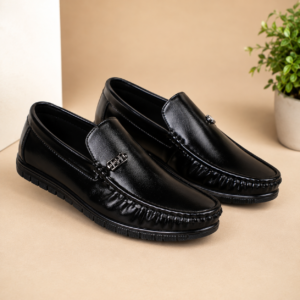 K-Green Men's Premium Black Loafers | Slip-On Casual & Formal Shoes | Lightweight Comfort Footwear