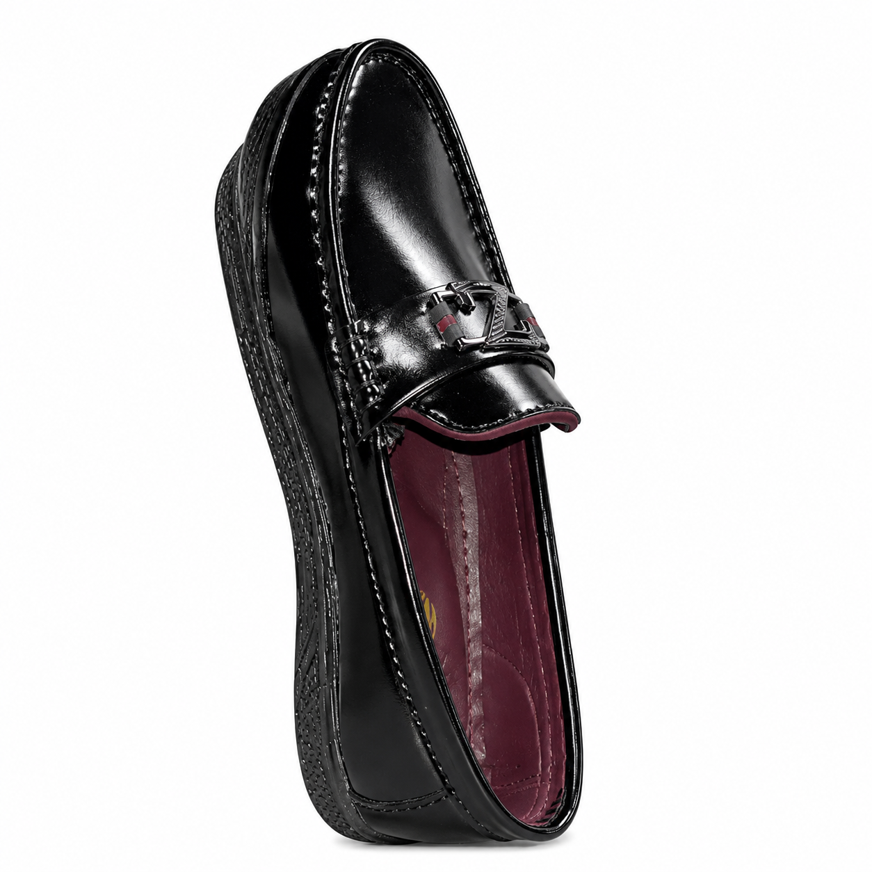 LC Men's Premium Glossy Black Loafers shoes - Image 3
