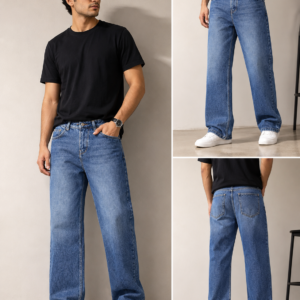 GAP Men's Light Blue Wide Leg Jeans | Premium Japanese Selvedge Denim | Relaxed Fit Casual Denim