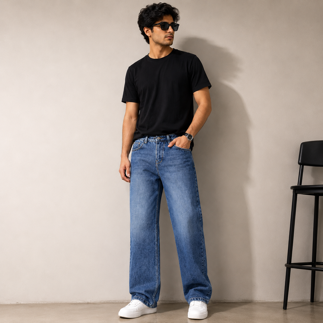 GAP Men's Light Blue Wide Leg Jeans | Premium Japanese Selvedge Denim | Relaxed Fit Casual Denim