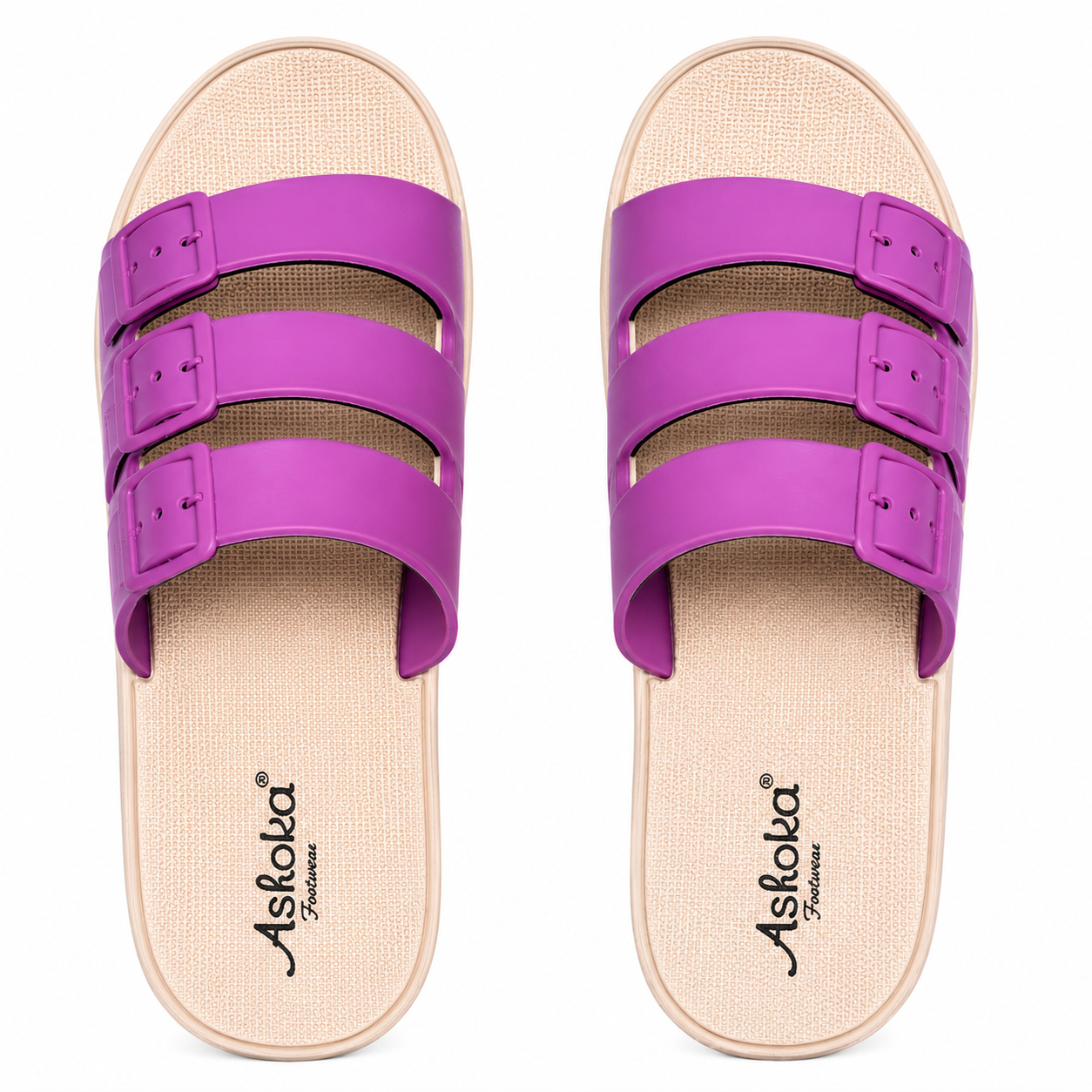 Ashoka Women's Triple Strap Comfort Slide Sandal