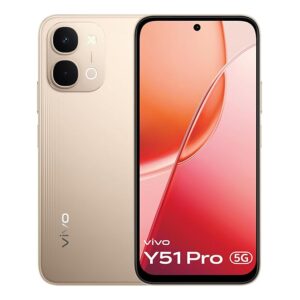Vivo y51 pro 5G Smartphone | 8GB RAM + 128GB Storage | 7200mAh Battery | 50MP AI Camera | 6.75" HD+ Display | Dual SIM | Noble Gold