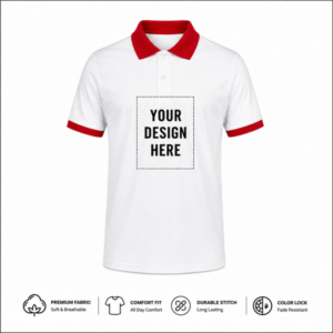 Unisex Polo T-Shirt with Custom Printing – 4 Color Available