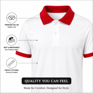 Unisex Polo T-Shirt with Custom Printing – 4 Color Available