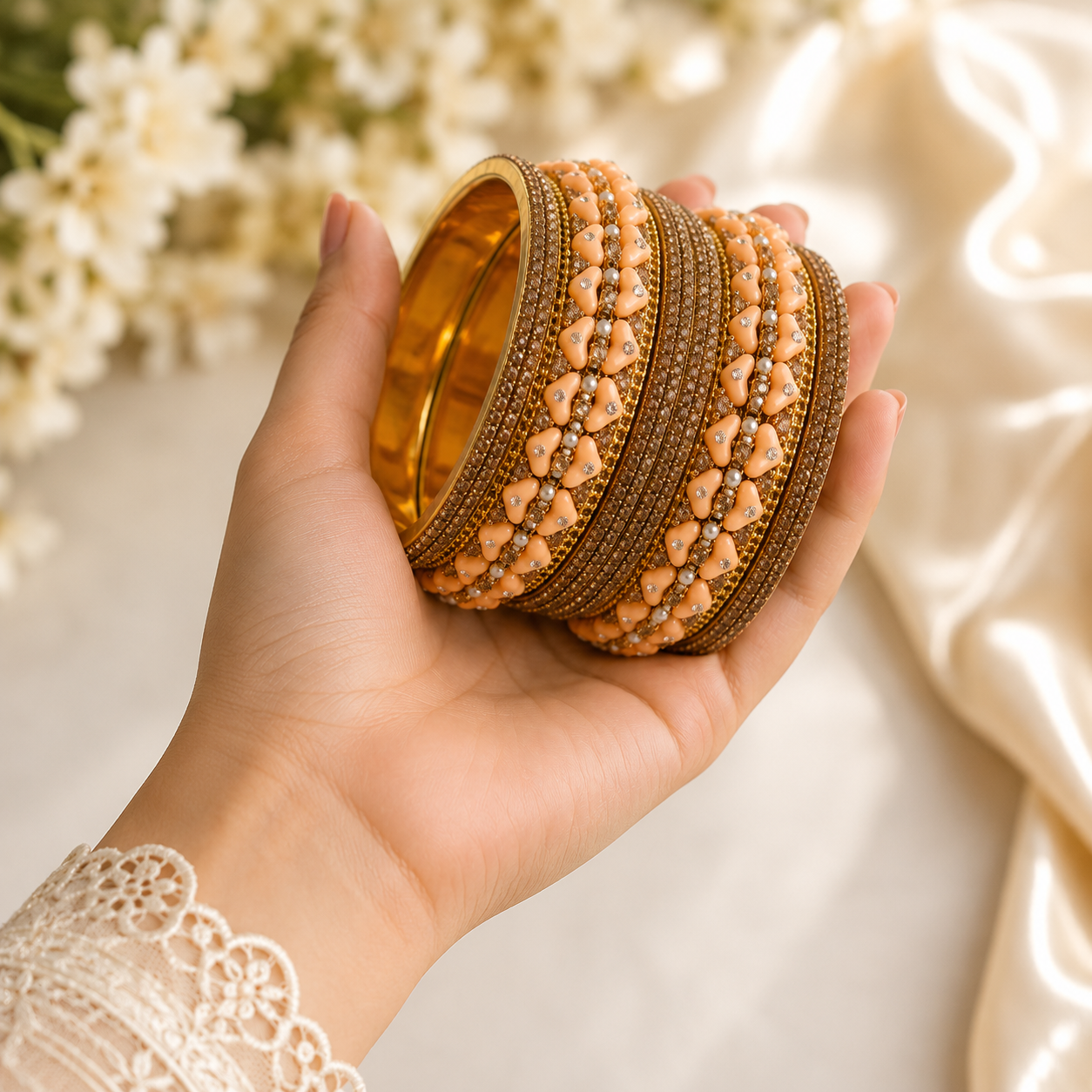 Traditional Designer Bangles Set - Image 3