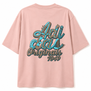 Men’s Dusty Pink Oversized Graphic T-Shirt