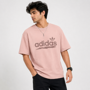 Men’s Dusty Pink Oversized Graphic T-Shirt