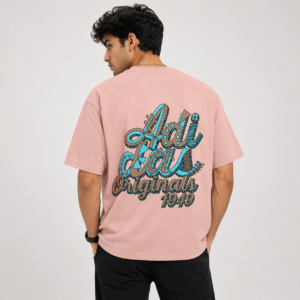 Men’s Dusty Pink Oversized Graphic T-Shirt