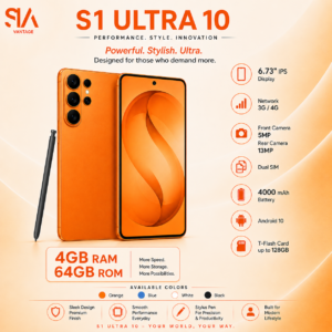 S1 Ultra 10 4G Smartphone, Orange, 4GB RAM, 64GB ROM