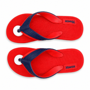 TOWER Girls Kids Red & Navy Flip-Flops
