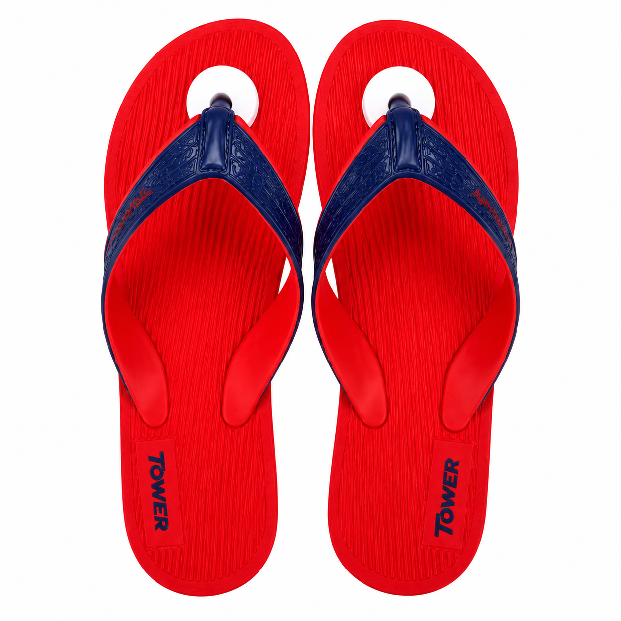 TOWER Girls Kids Red & Navy Flip-Flops - Image 2