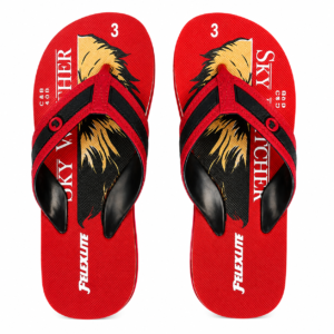 FELEXLITE Sky Fighter Red & Black Kids Flip-Flops for Girls