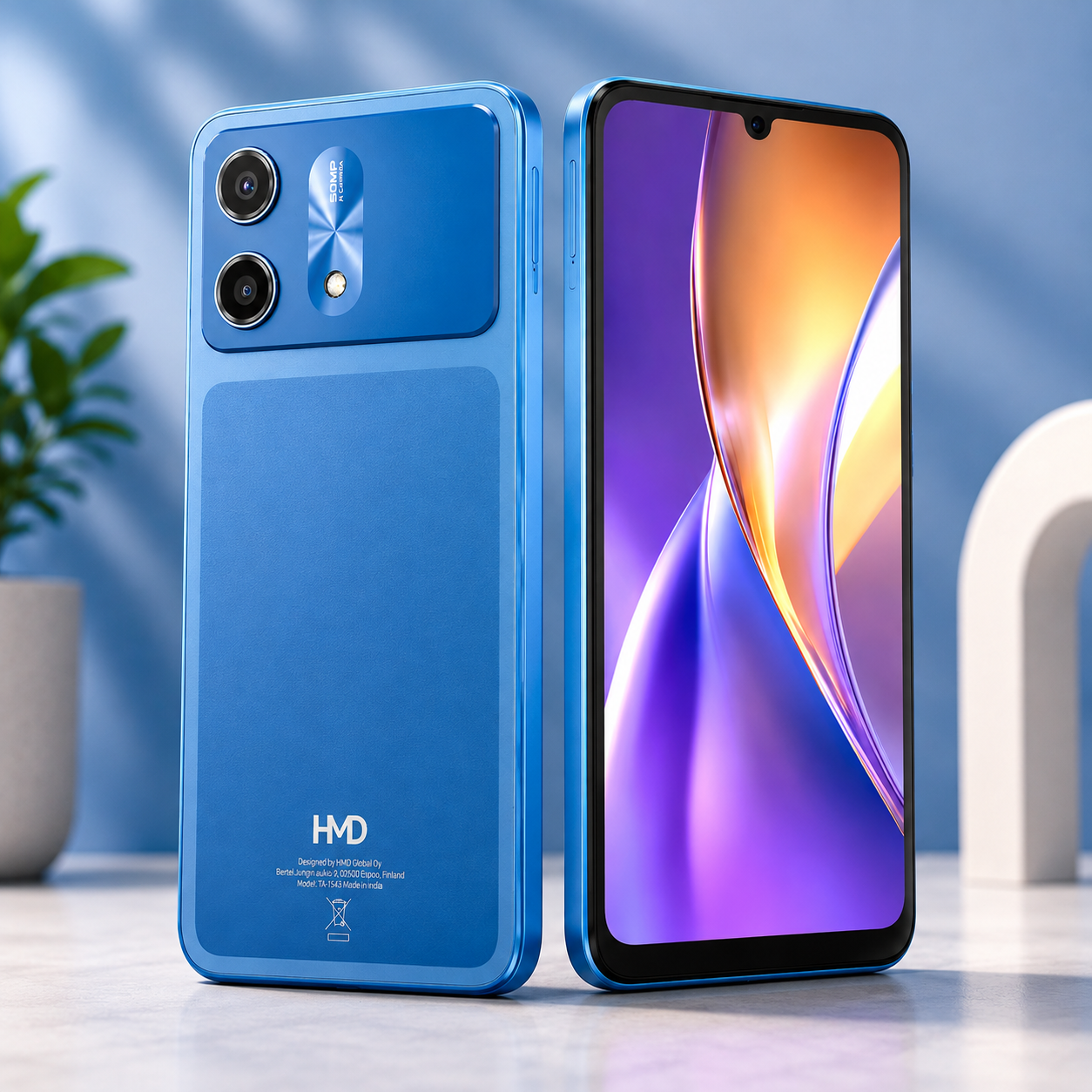 HMD Vibe2 5G Smartphone, 4GB RAM, 128GB Storage, Nordic Blue - Image 2