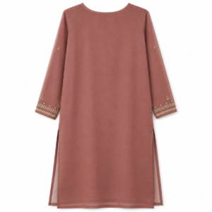 Women's Embroidered Kurta Palazzo Set with Dupatta – Dusty Rose