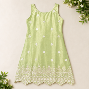 Women's Embroidered Kurti with Palazzo & Dupatta Set – Light Green
