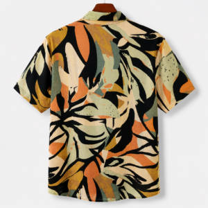 Men's Abstract Tropical Printed Half Sleeve Casual Shirt