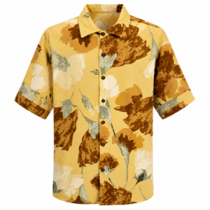 Men's Premium Printed Half Sleeve Casual Shirt – Mustard Yellow