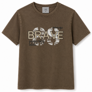 Men’s Denim line “BRAVE 89” Printed Cotton T-Shirt